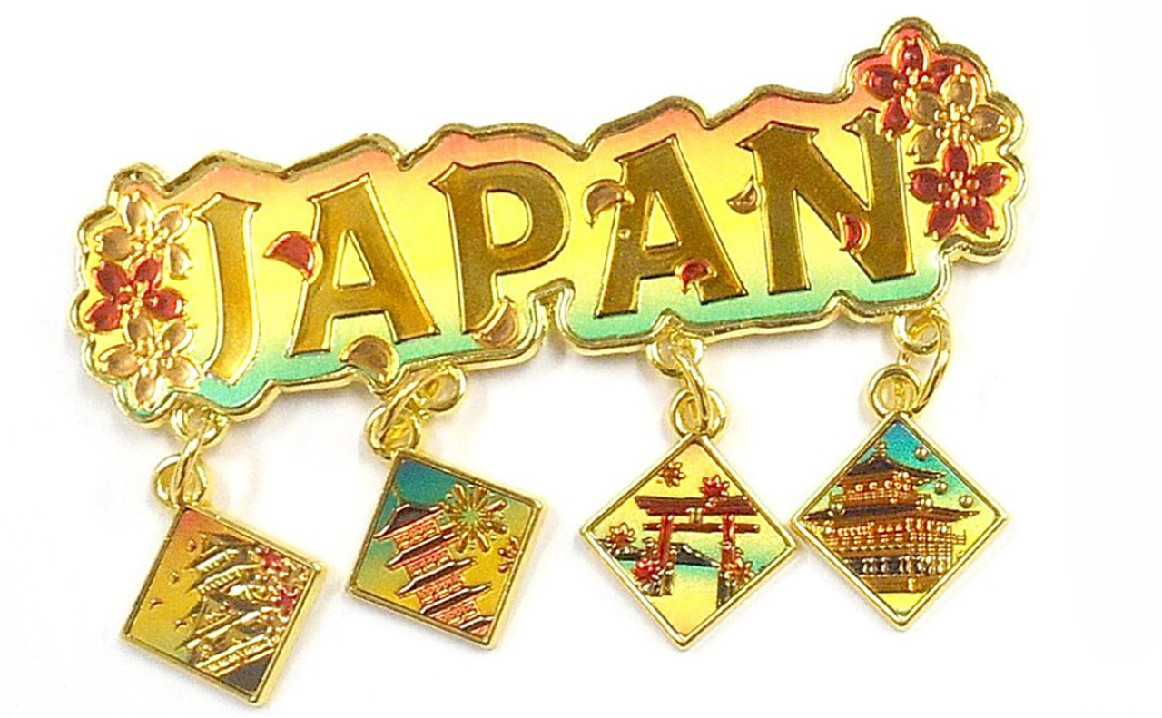 4連吊るしメタルマグネット（JAPANひし形名所）