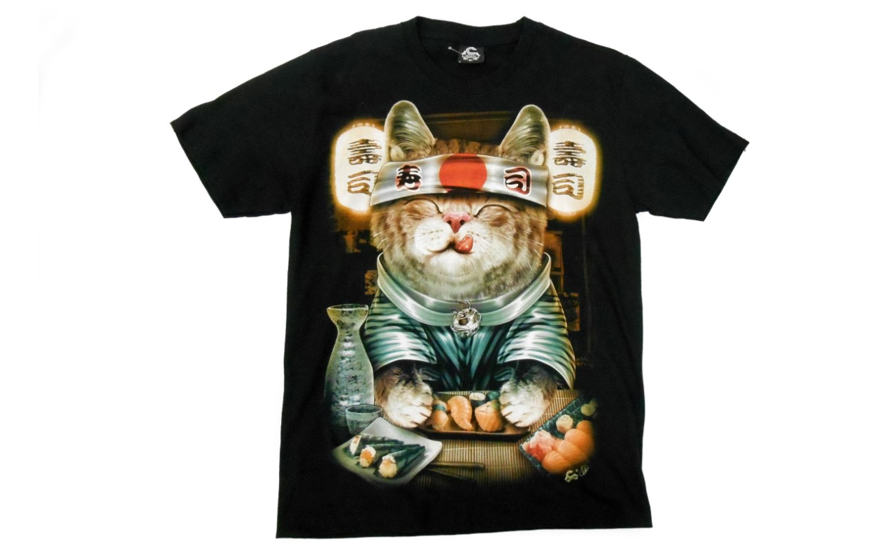 和柄 猫・犬Tシャツ（寿司猫）