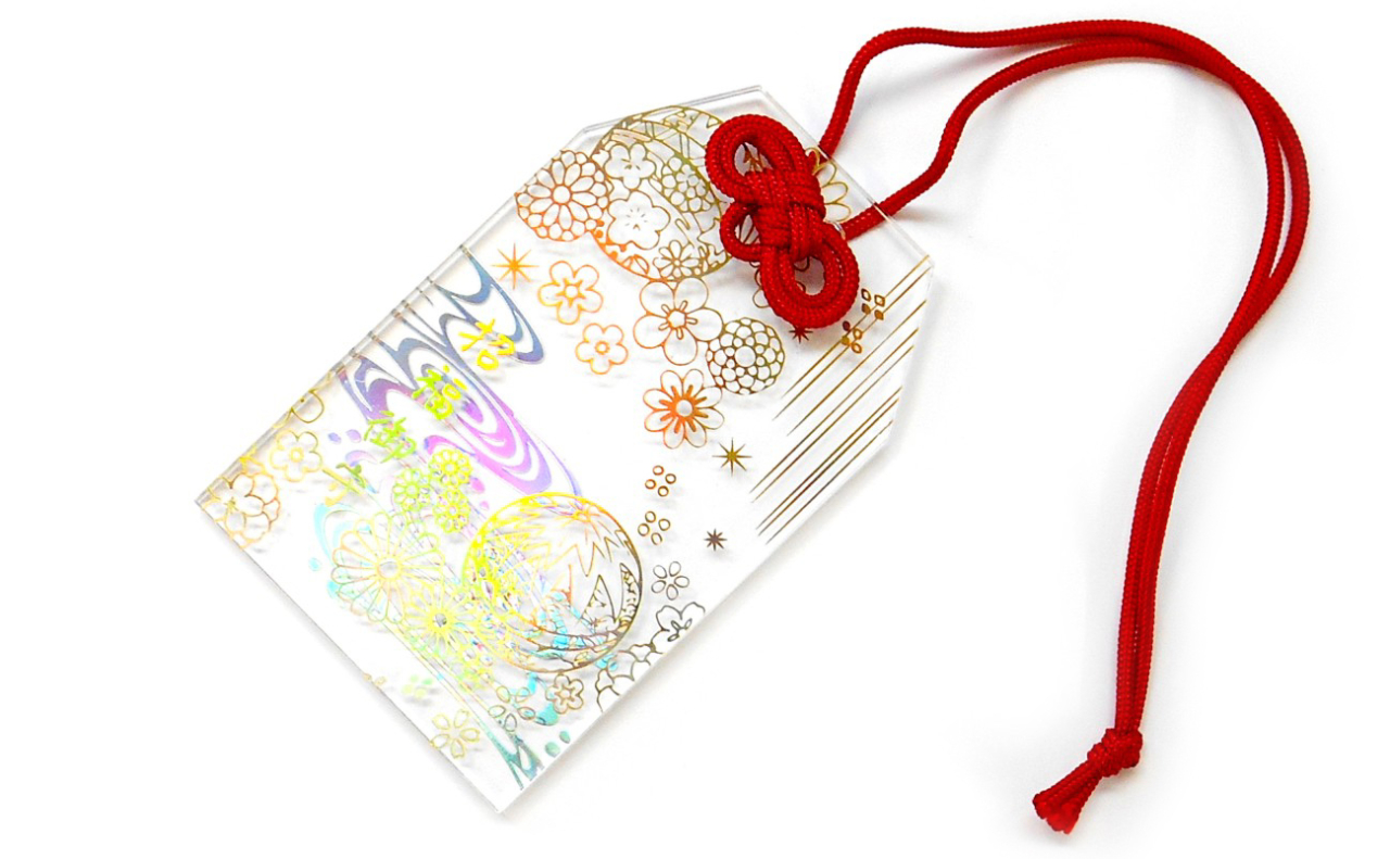 アクリルお守り（牡丹と雲）