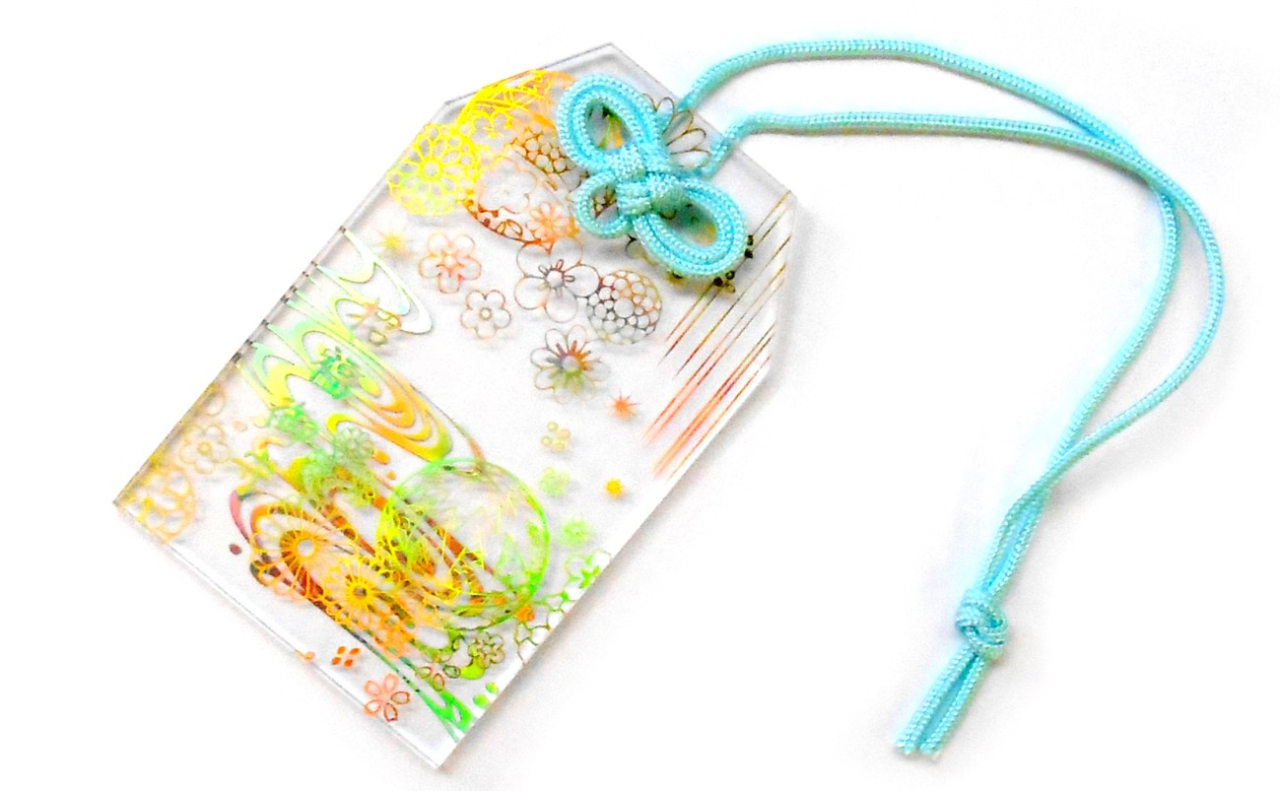 アクリルお守り（花毬と水流）