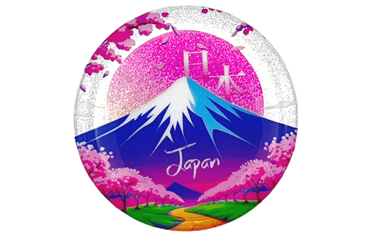 和風缶バッチ（富士JAPAN）