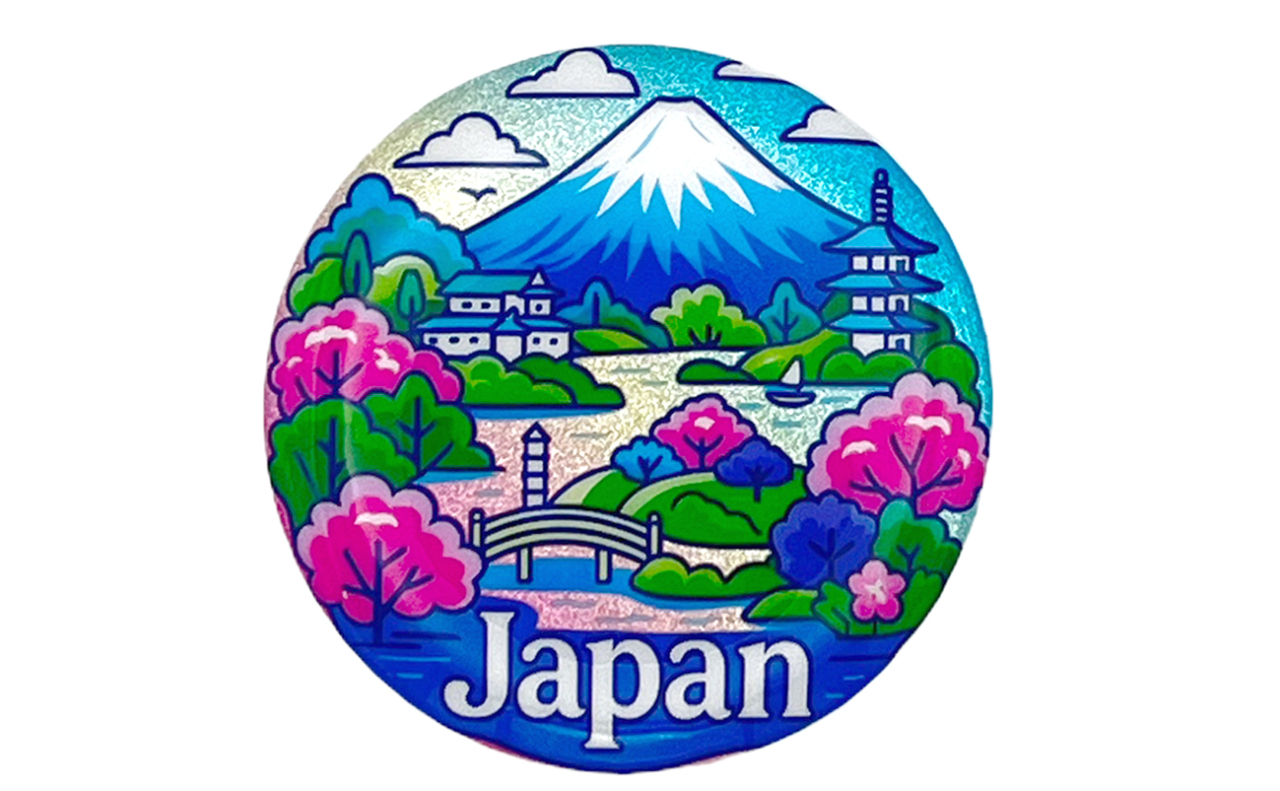 和風缶バッチ（富士五胡JAPAN）