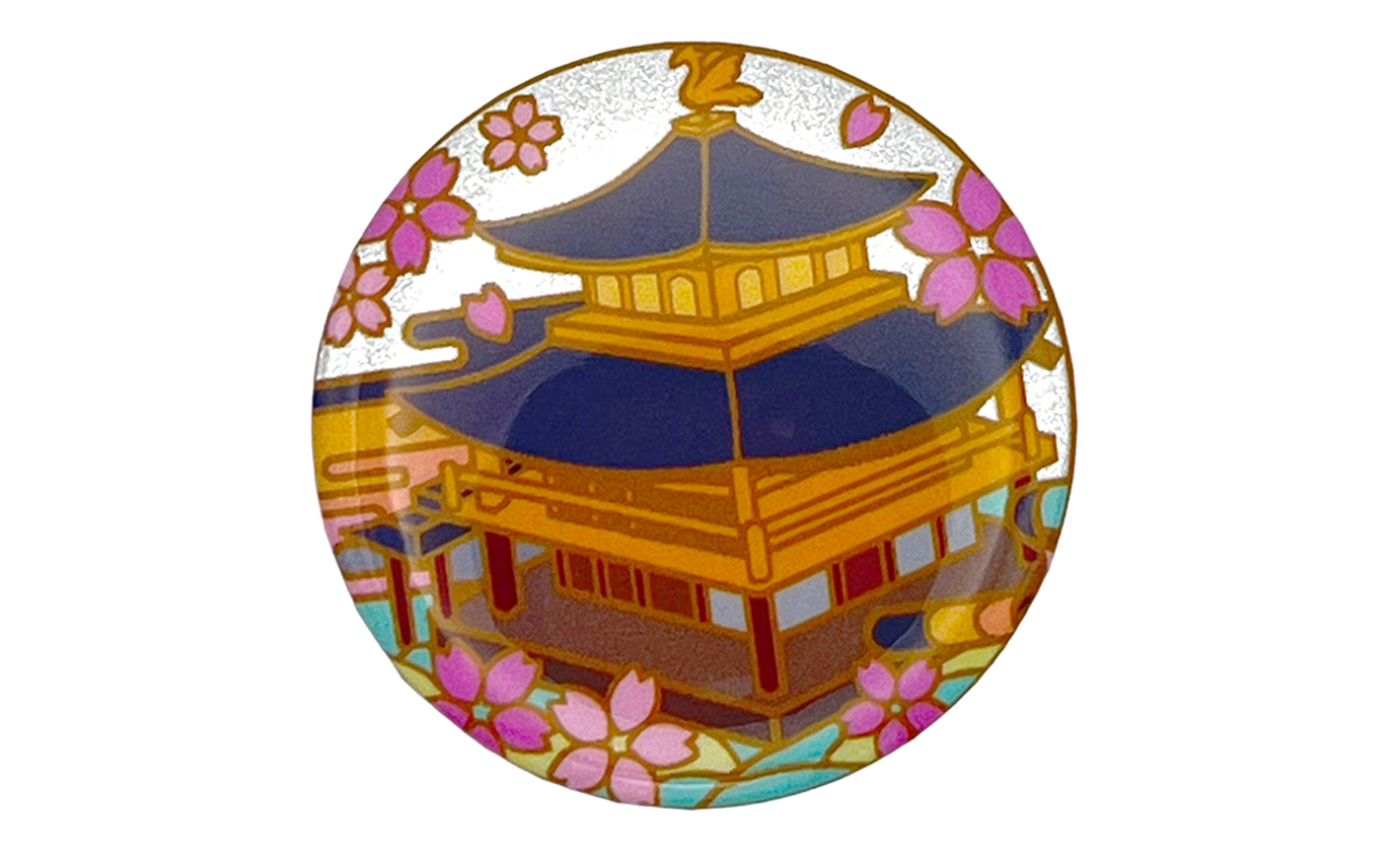 和風缶バッチ（金閣寺）