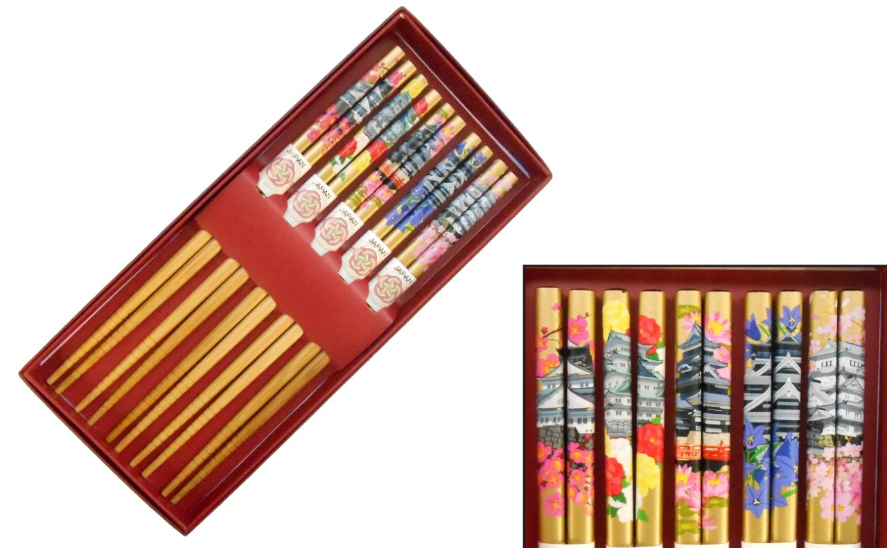 箸5本セット（お城と花）