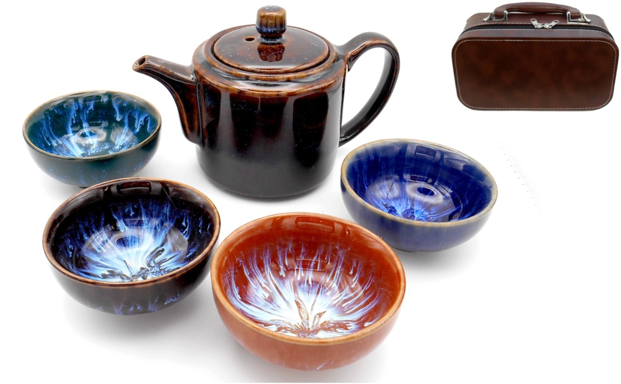 バッグ入り茶器セット（茶色）