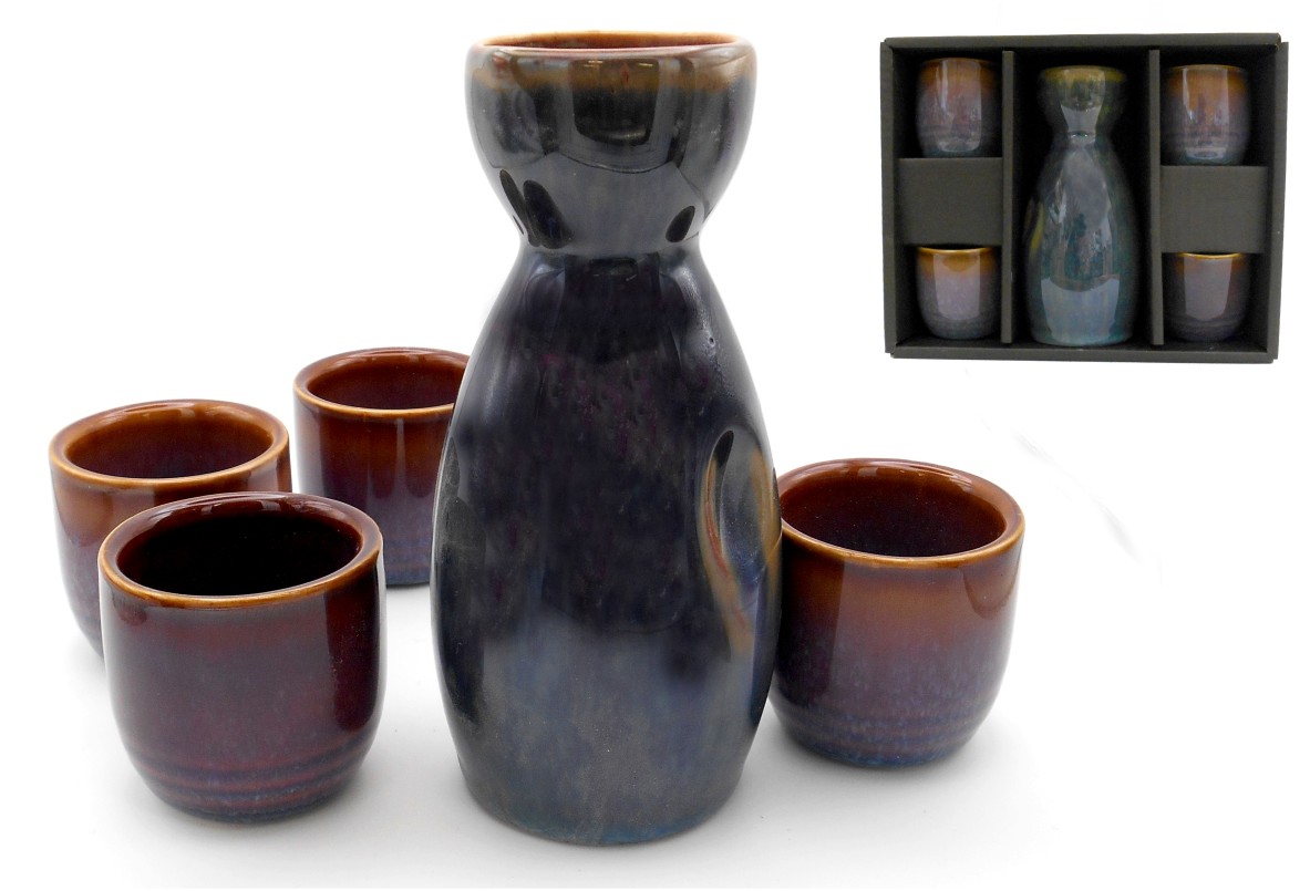 陶器徳利セット 紫