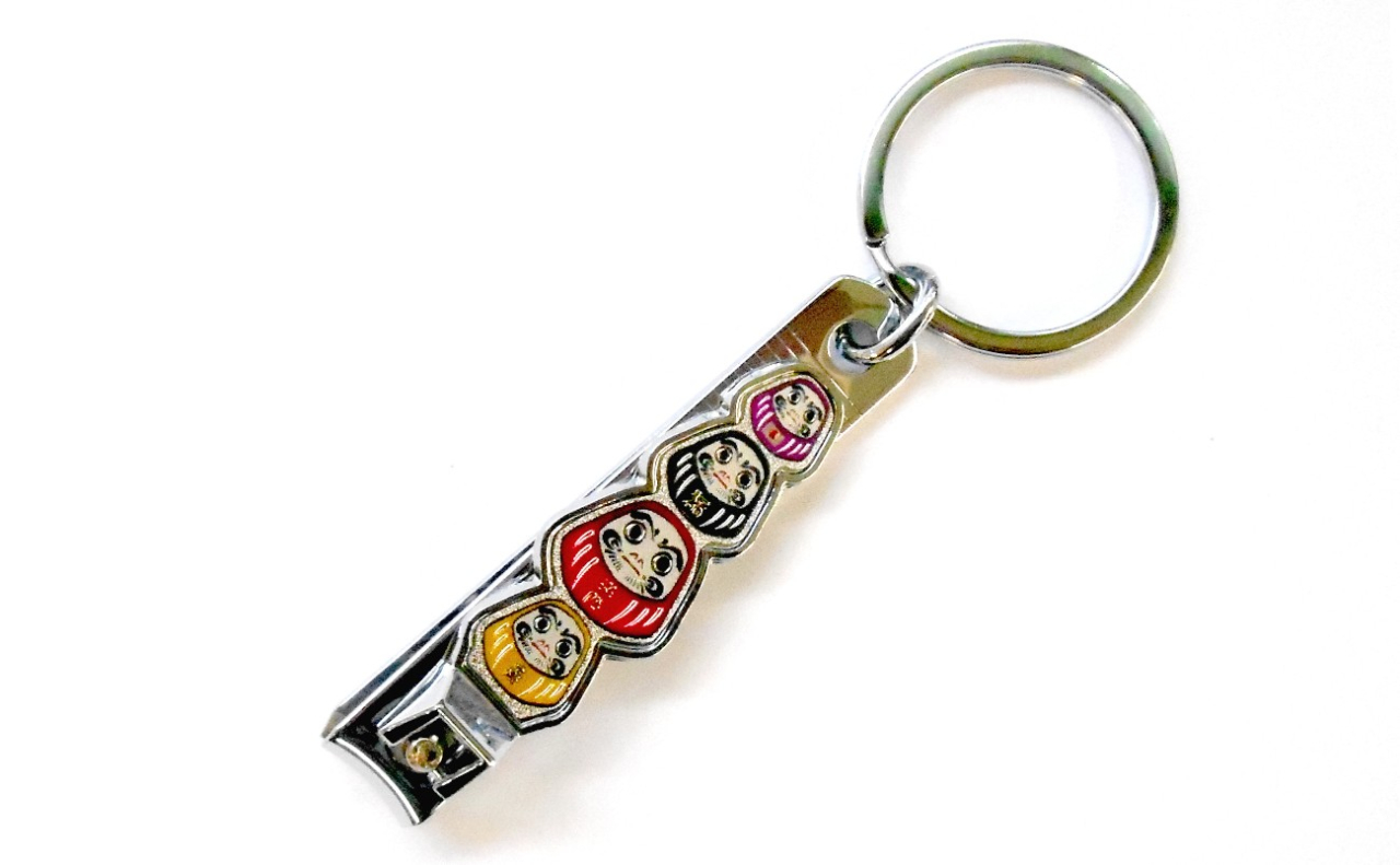 エッチングJAPAN爪切りキーホルダー（だるま4連）