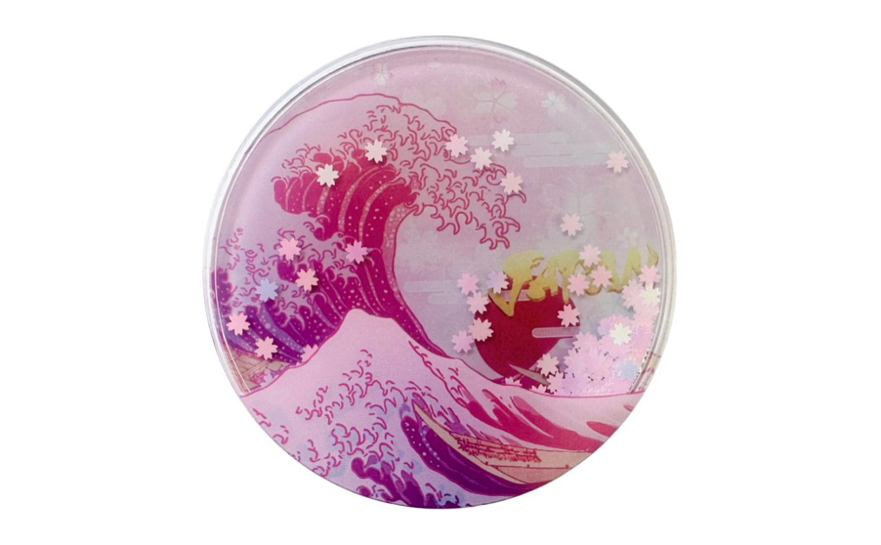 グリッターアクリルマグネット（桃色浪裏桜）