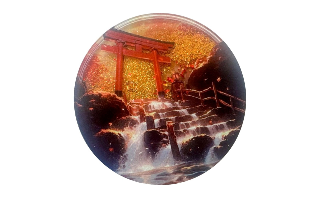 グリッターアクリルマグネット（鳥居紅葉）