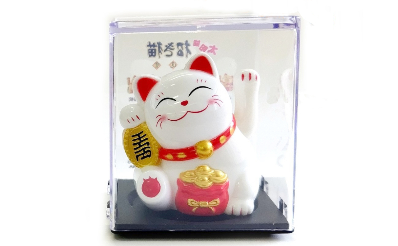 ソーラー招き猫（白）