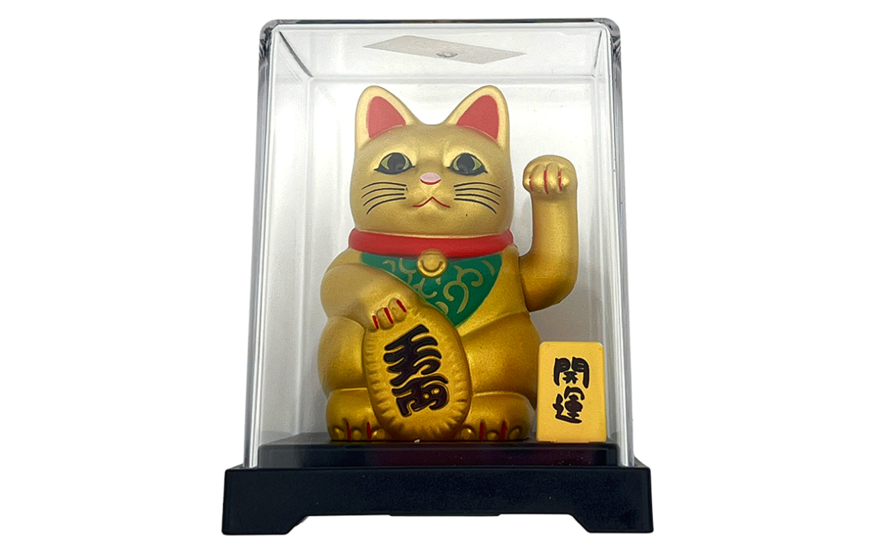 ソーラー招き猫　開運金ぱっちり