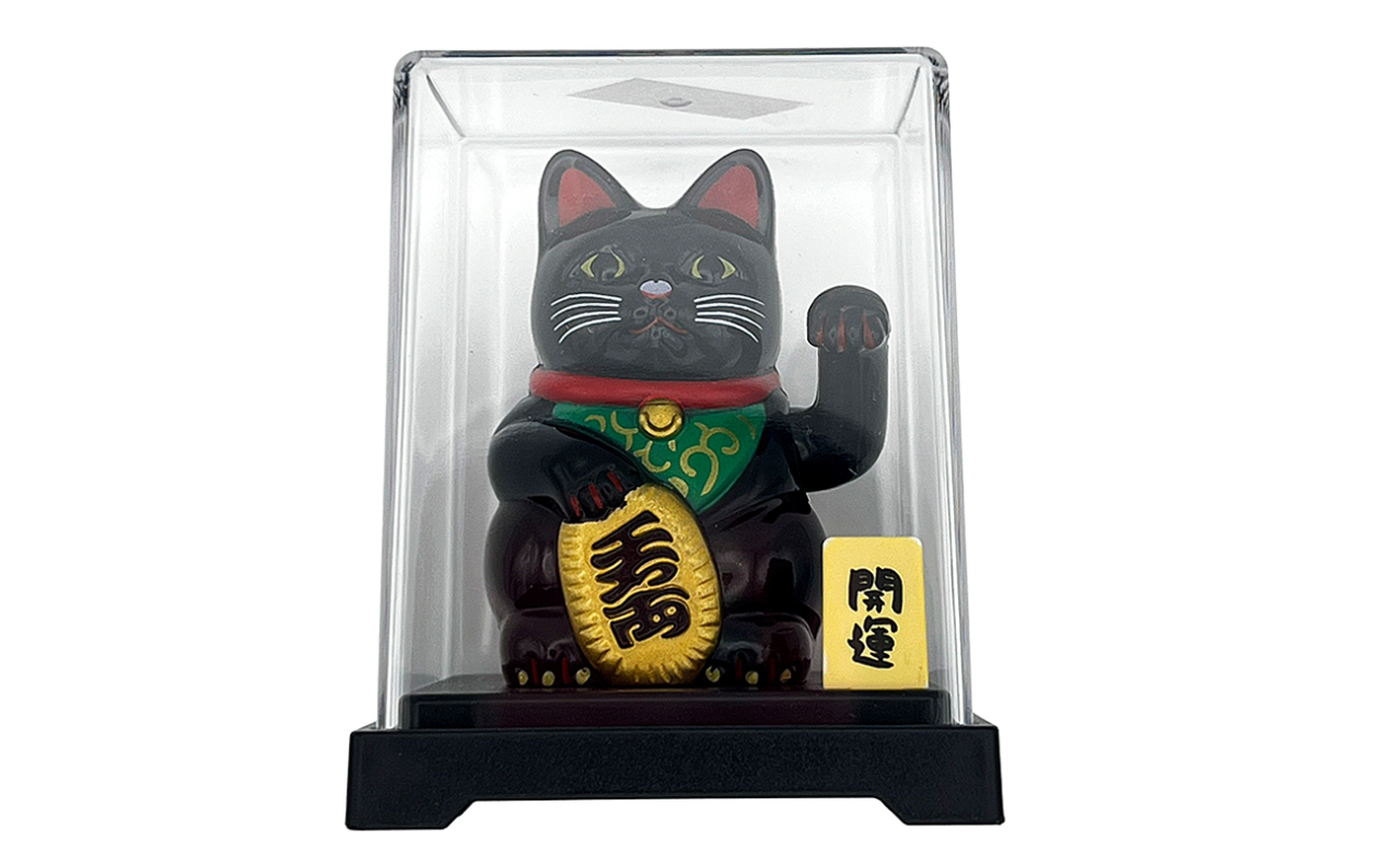 ソーラー招き猫　開運黒ぱっちり