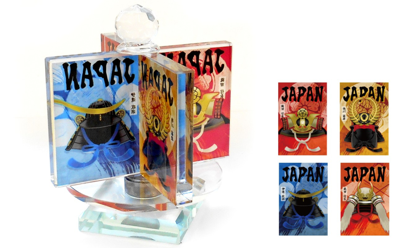 回転クリアブロック（日本の戦国武将）