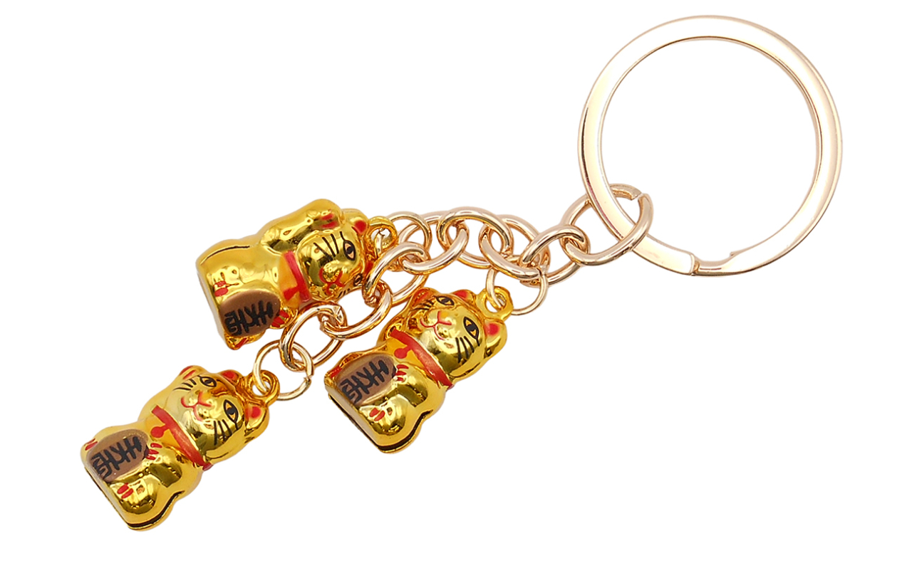 3連招き猫キーホルダー①