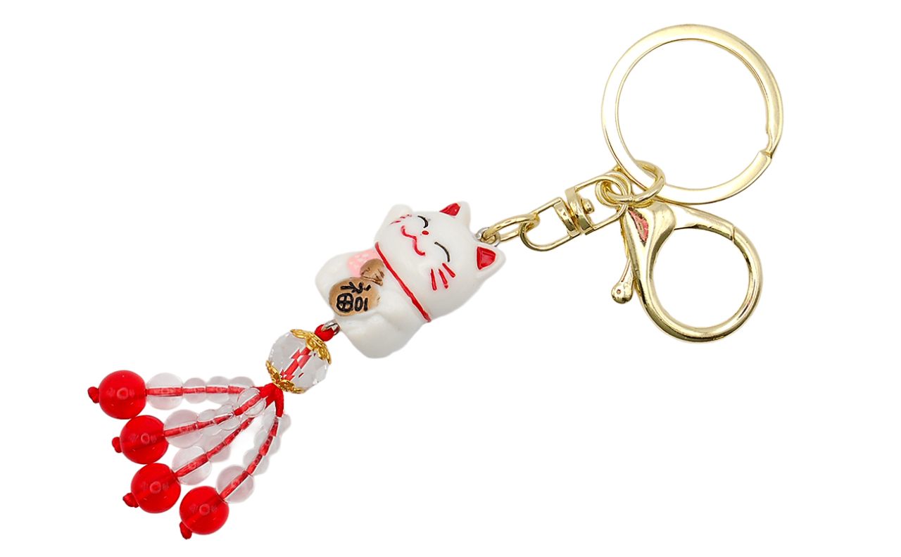 ビーズネコキーホルダー