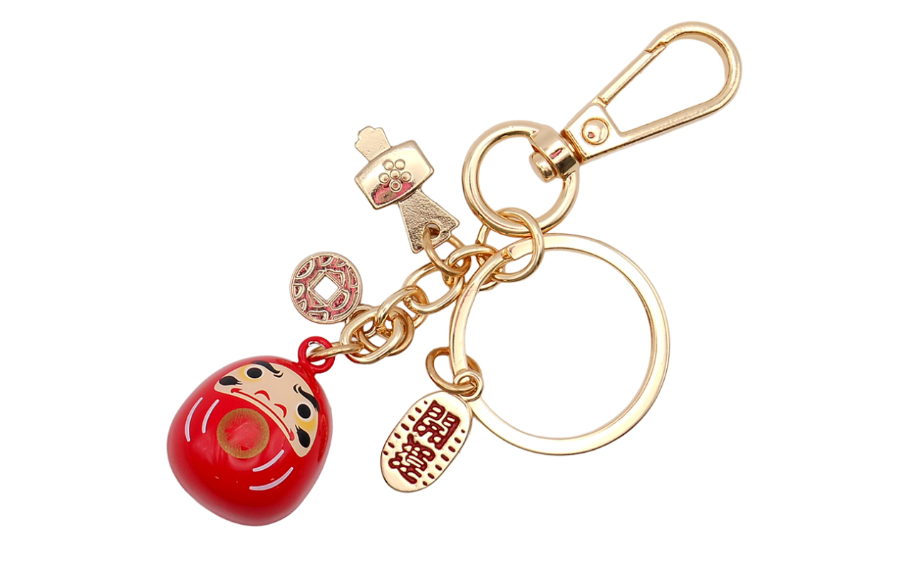 ちりーんと音の出る招き猫キーホルダー（達磨）