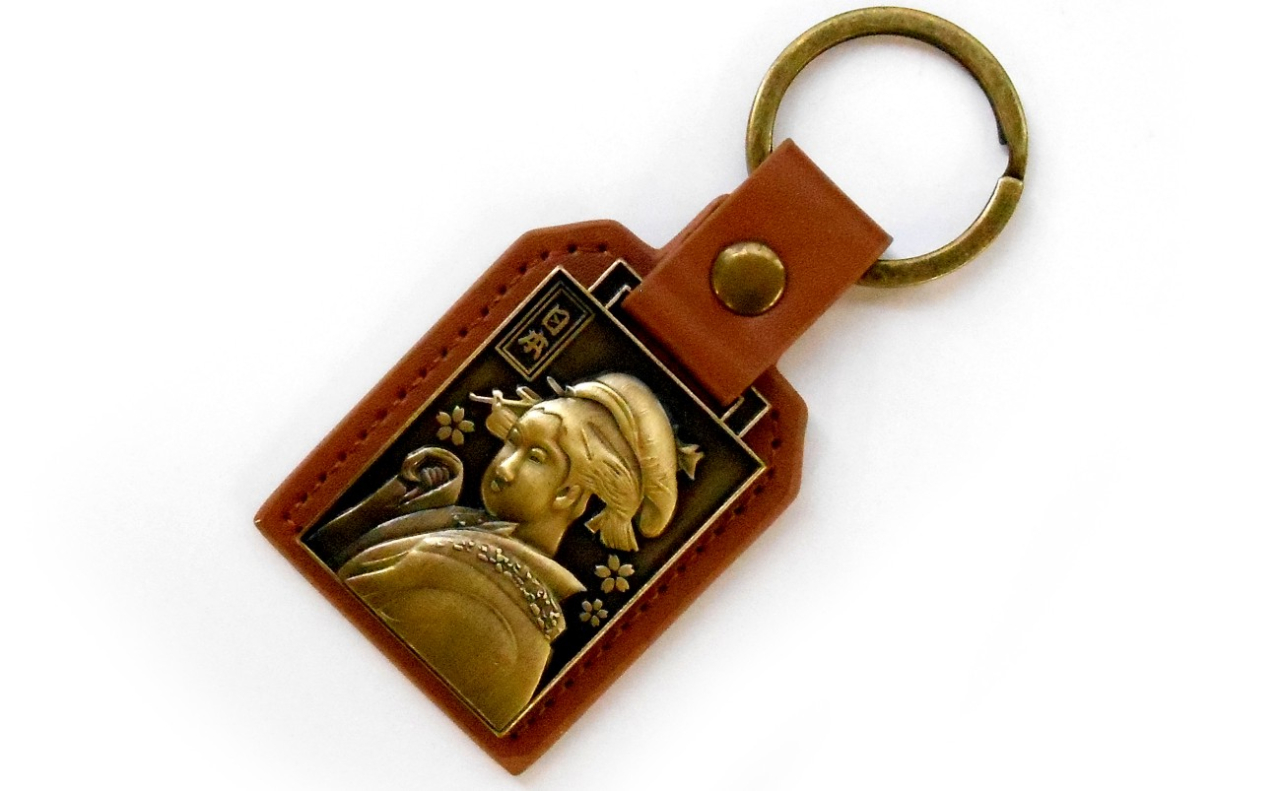 レザーメタルキーホルダー（浮世美人）