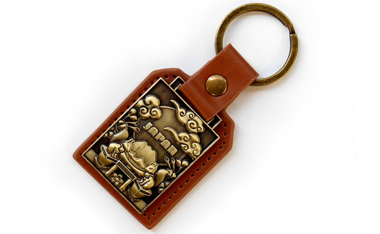 レザーメタルキーホルダー（稲荷富士）