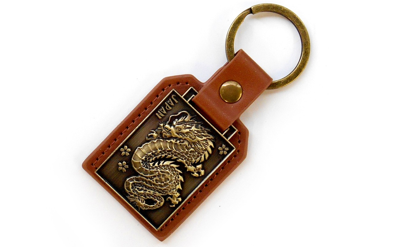 レザーメタルキーホルダー（昇龍）