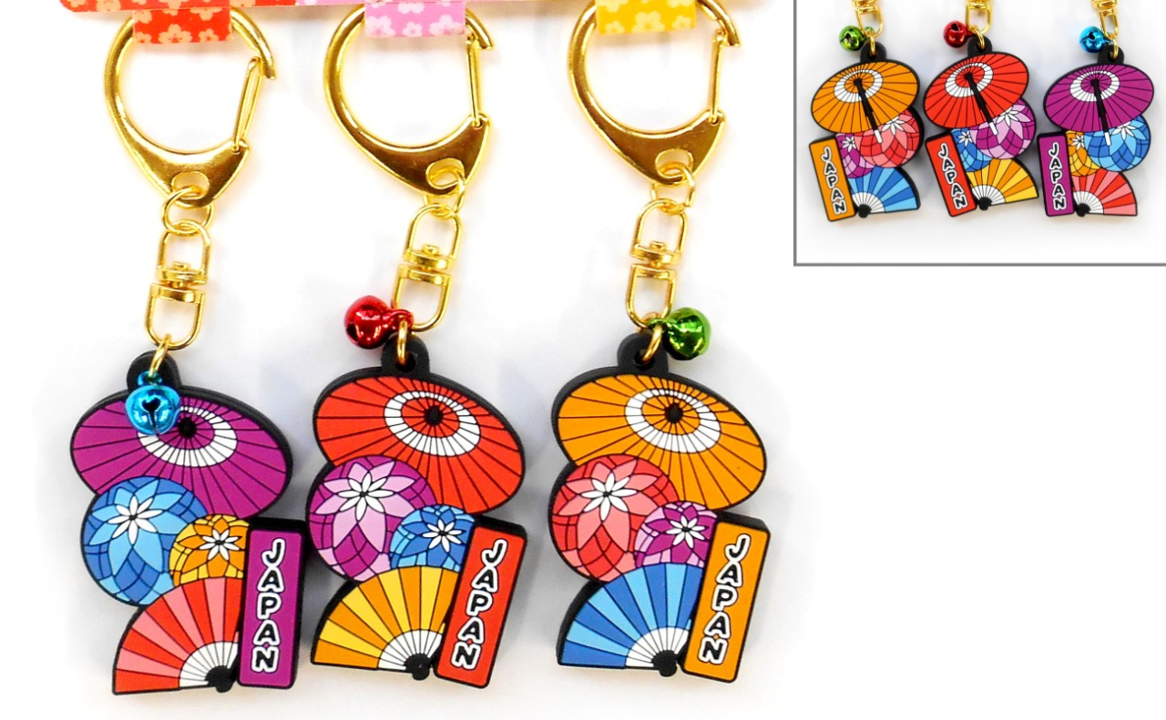 3Pラバーキーホルダー（傘鞠扇子）