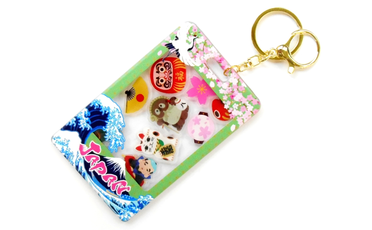 シャカシャカアクリルキーホルダー（桜浪裏と縁起物）