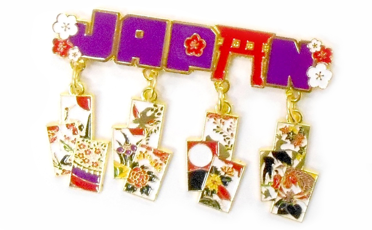4連吊るしメタルマグネット（JAPAN花札）