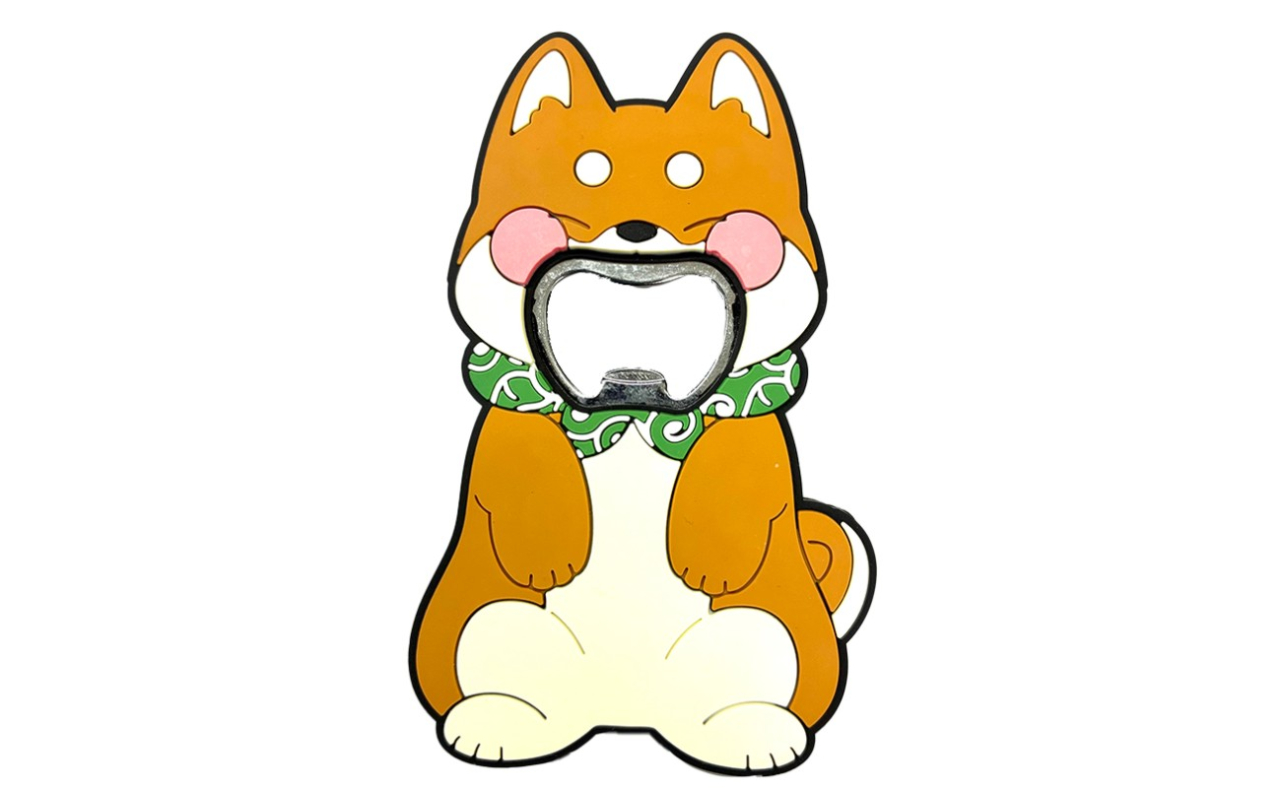 口開け栓抜きマグネット（柴犬）
