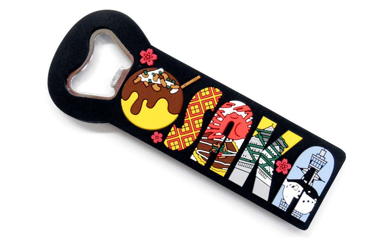 ラバー栓抜きマグネット（OSAKAたこ焼き）