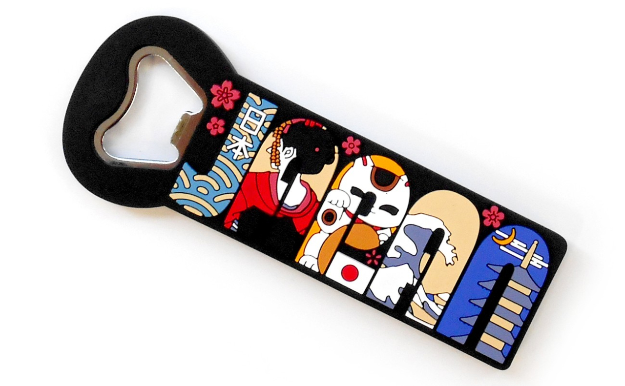 ラバー栓抜きマグネット（JAPAN招き猫）