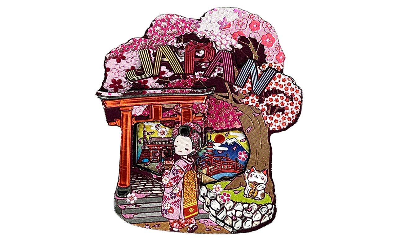 ラバーエッジングマグネット（桜の木舞妓）