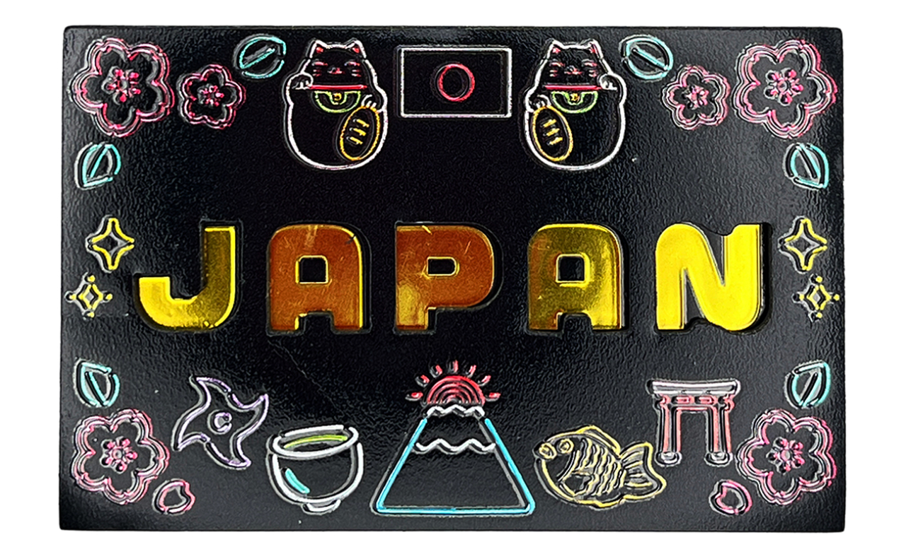 ラバーエッジングマグネット（JAPAN抜き文字ネオン）