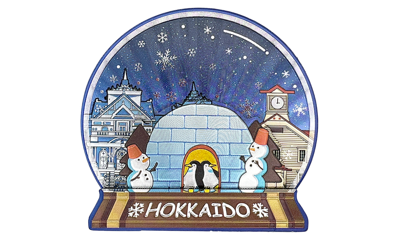 ラバーエッジングマグネット（北海道スノードーム）