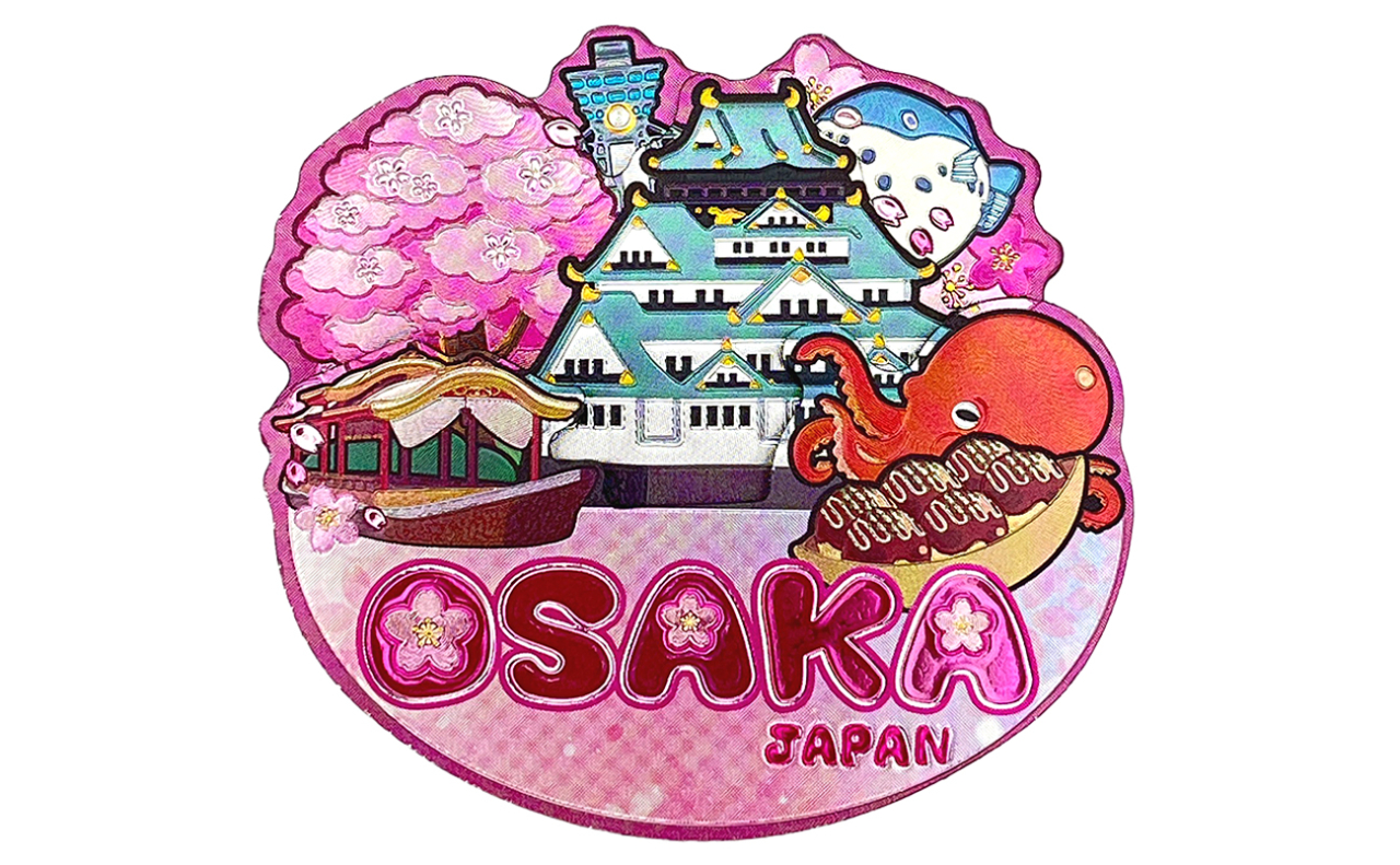 ラバーエッジングマグネット（大阪城桜舟）