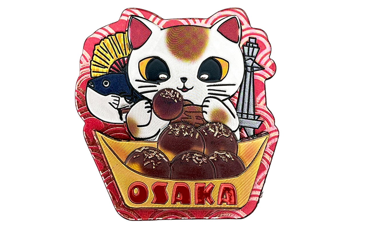 ラバーエッジングマグネット（たこ焼き猫）