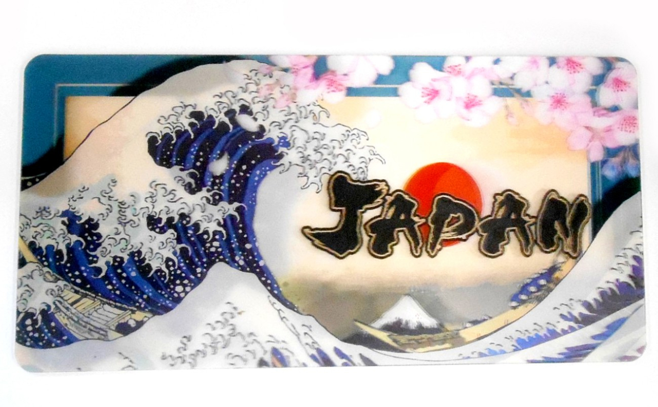 3Dナンバープレート（JAPAN桜と浪裏）