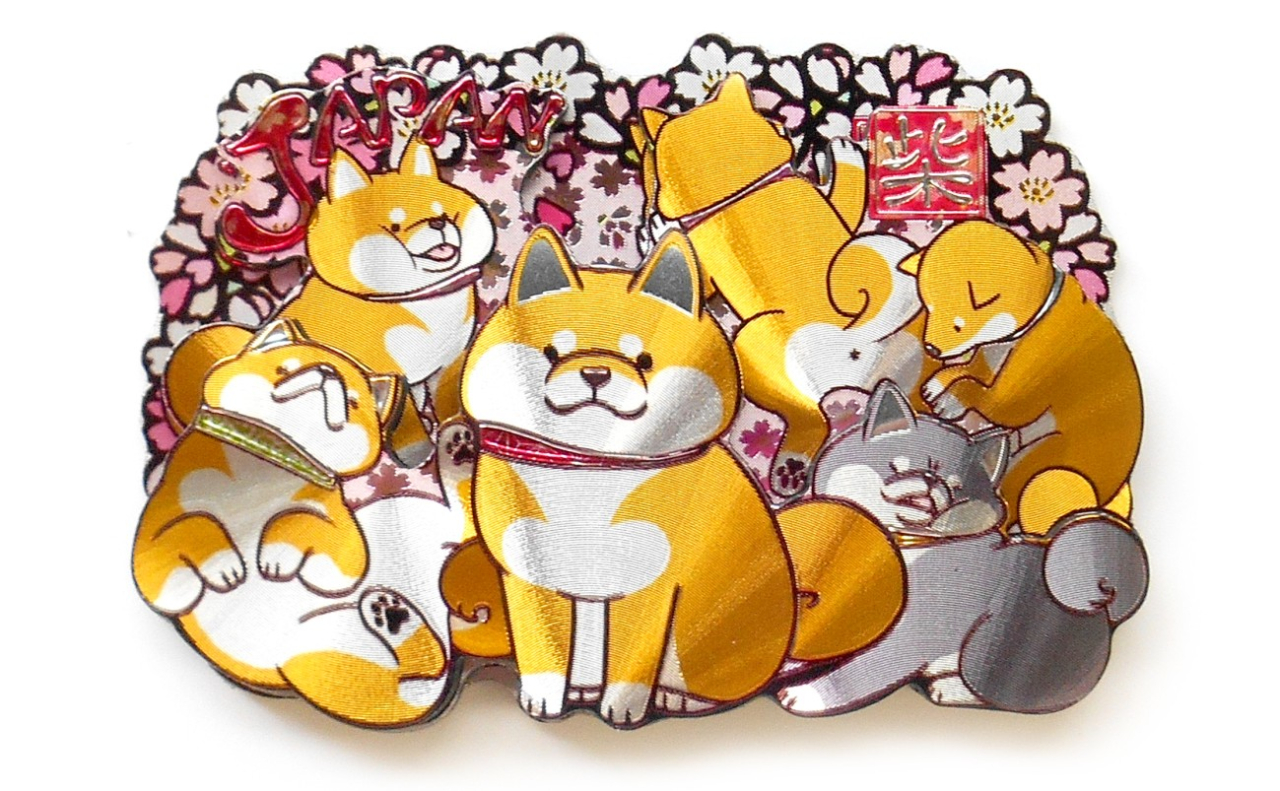 ラバーエッジングマグネット（いっぱい柴犬）