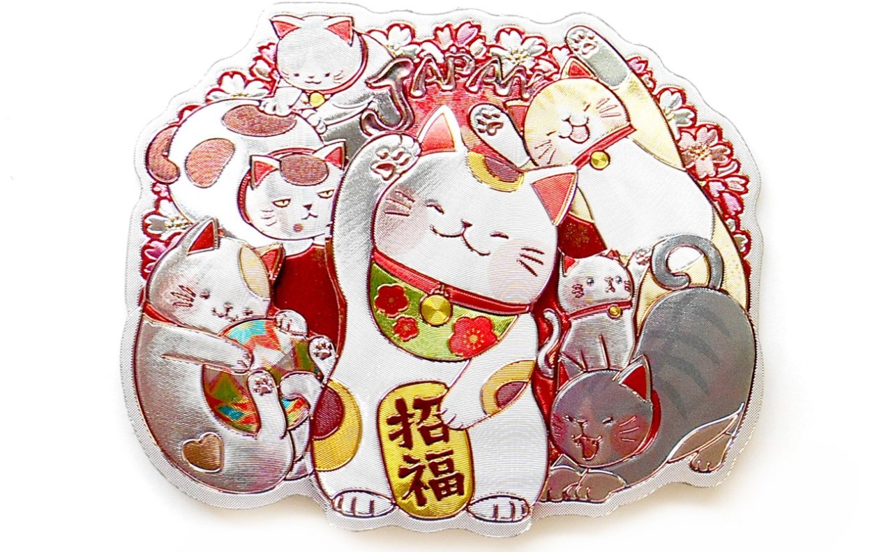 ラバーエッジングマグネット（いっぱい招き猫）