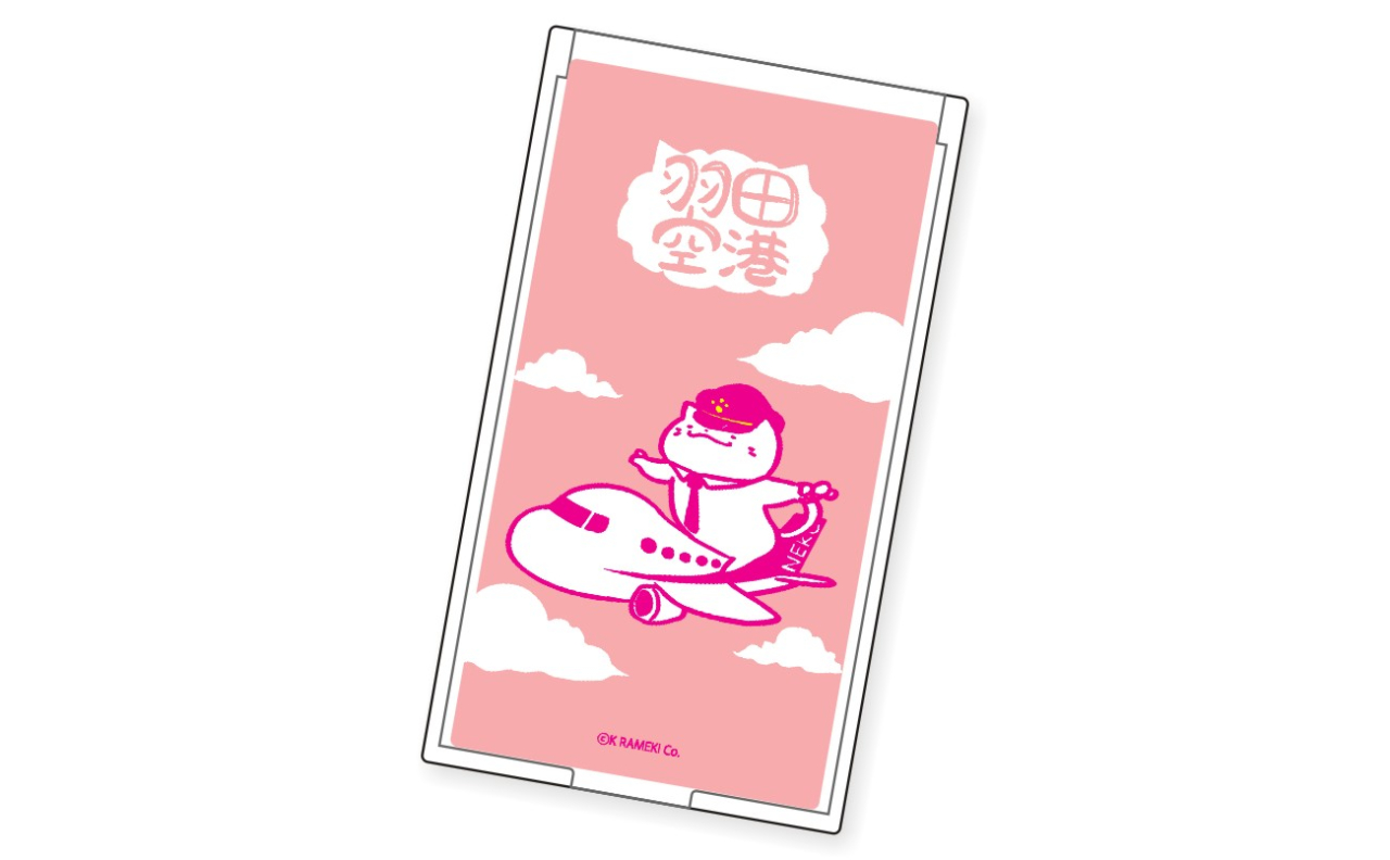 ねこぽーず羽田空港　コンパクトミラー（ピンク）