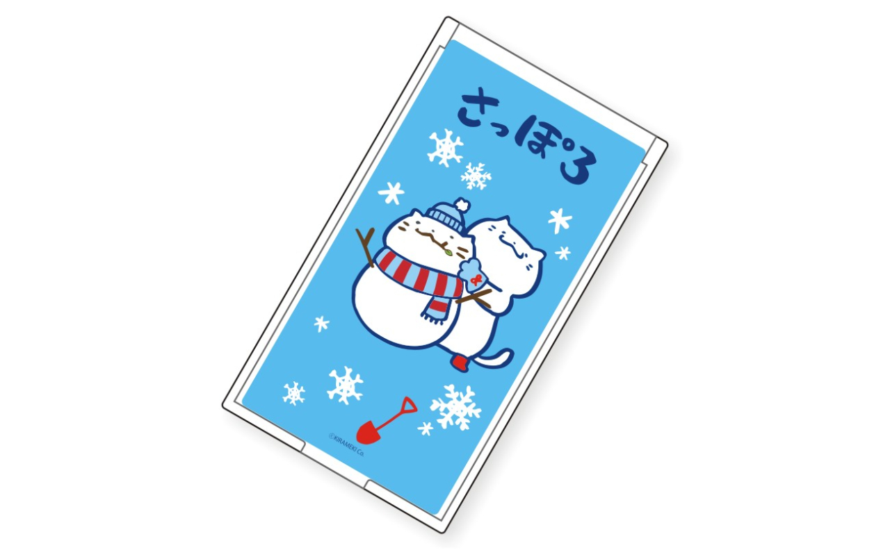 ねこぽーず札幌　コンパクトミラー（ブルー）
